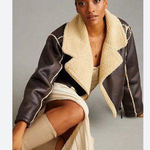 Anthropologie Double Faced Leather Jacket
